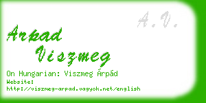 arpad viszmeg business card