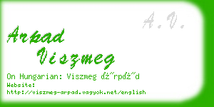 arpad viszmeg business card